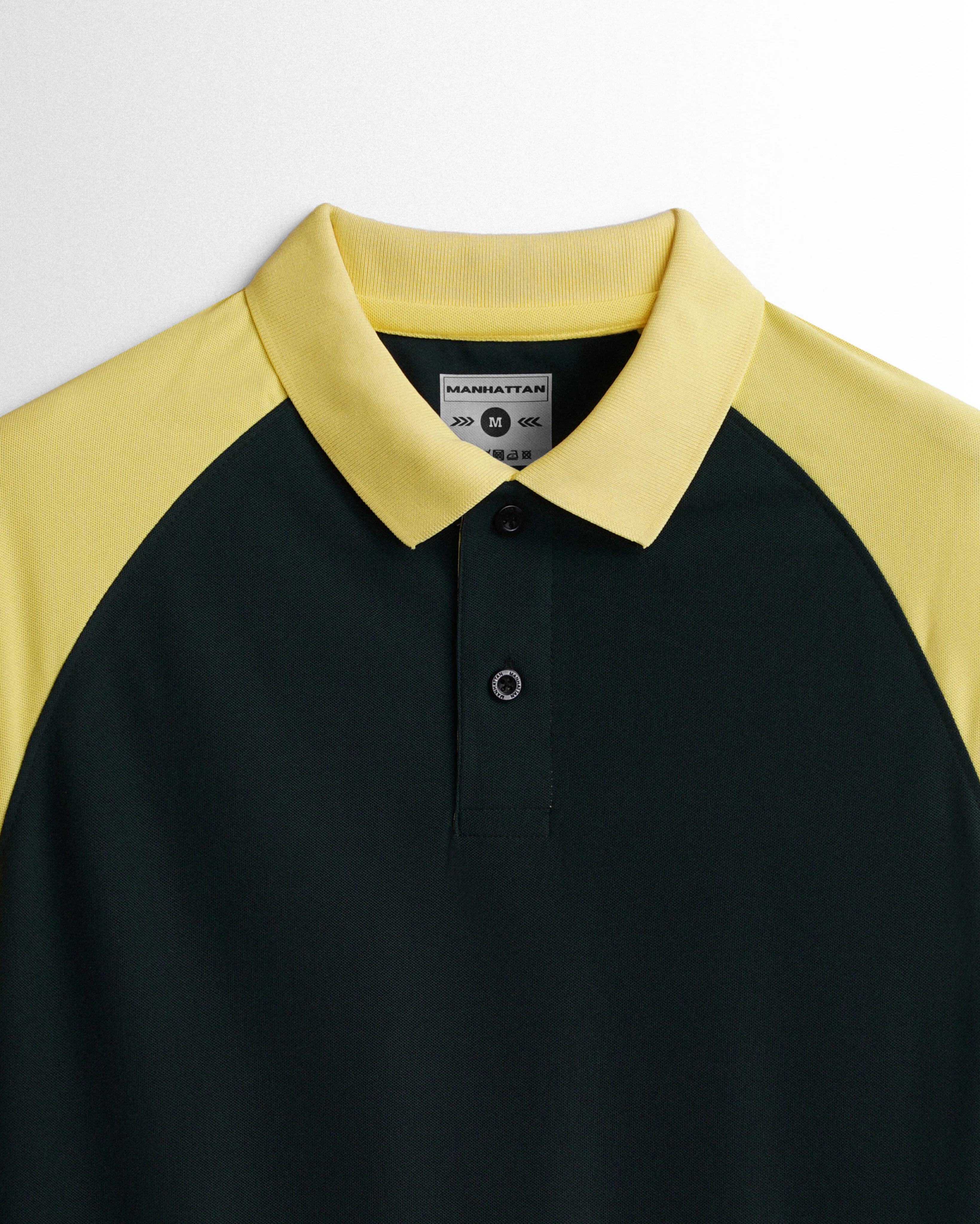 Sports Dry Fit Yellow/Green Raglan Polo T Shirts - Image 2