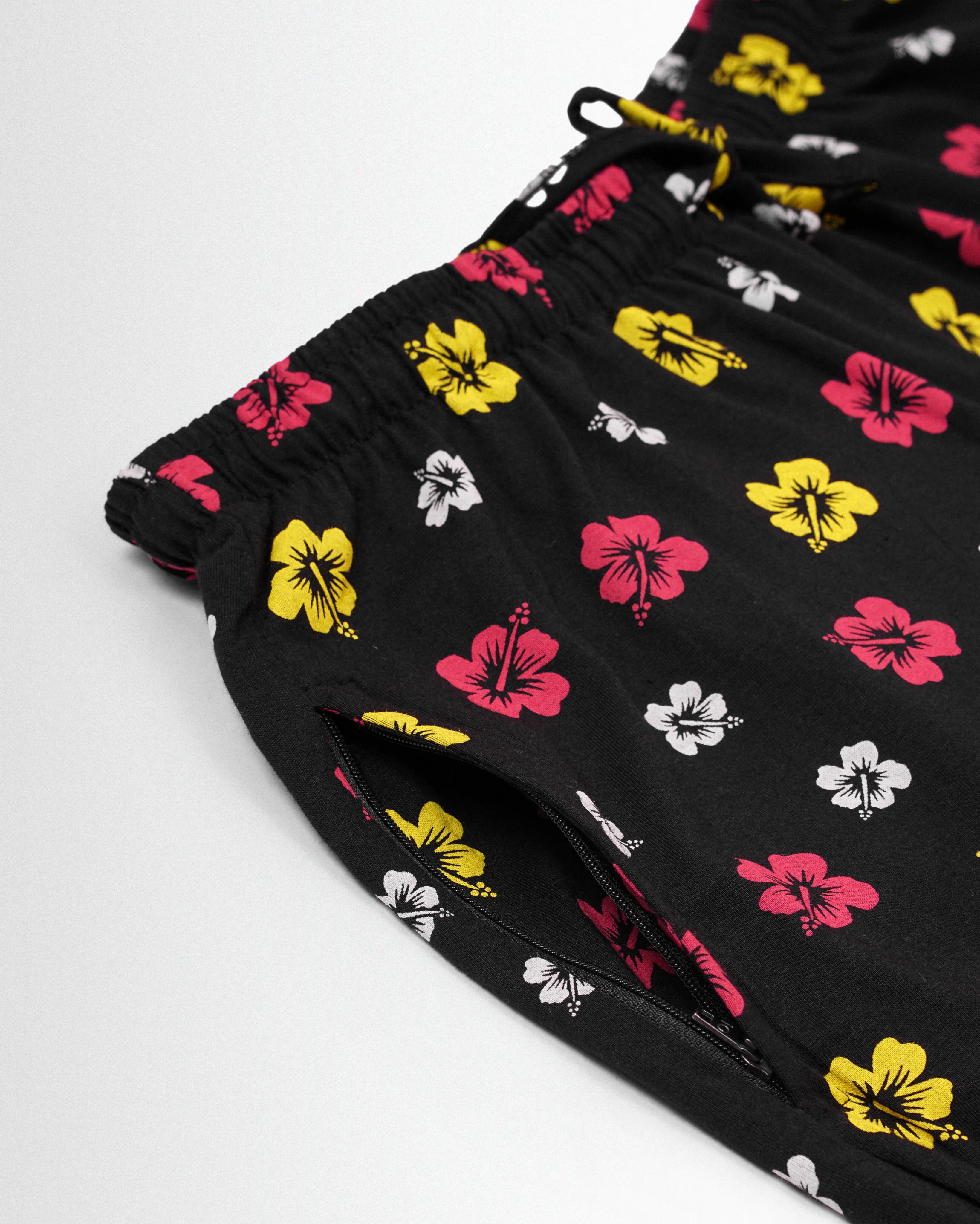 Women's Co ord set Black Yellow Flower - Image 4