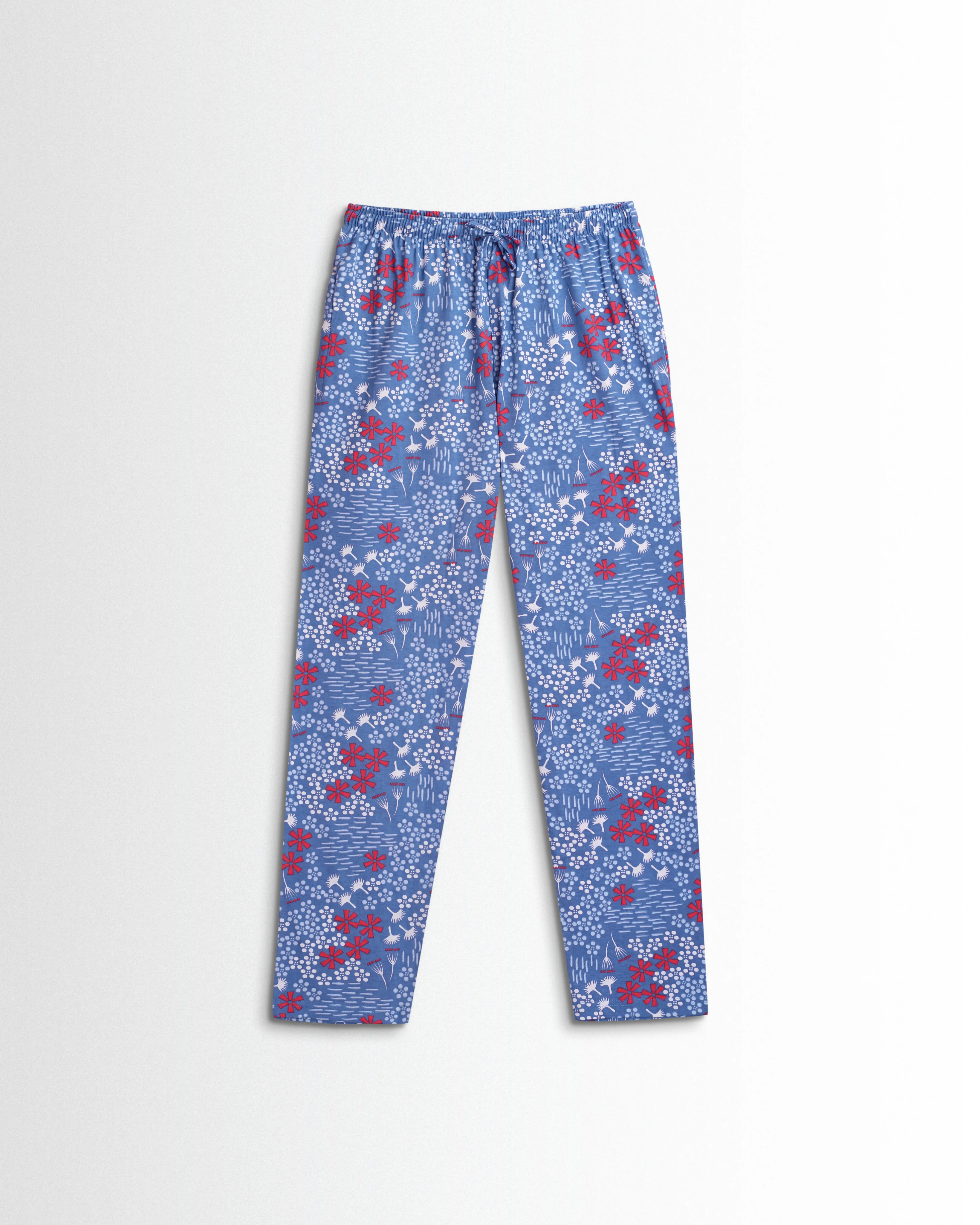 Women's Co ord set Blue White Flower - Image 3