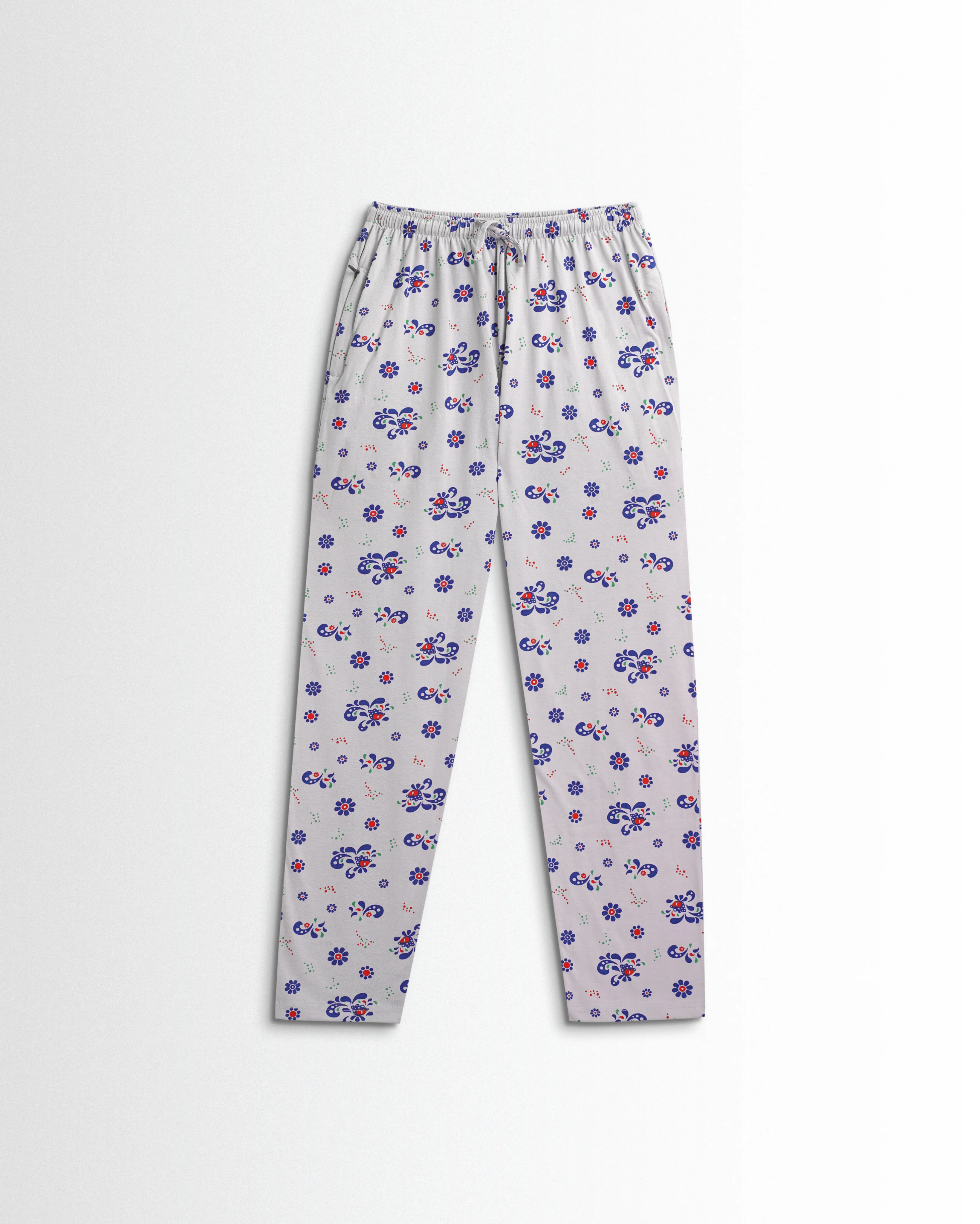 Women's Co ord set Grey Blue Flower - Image 3