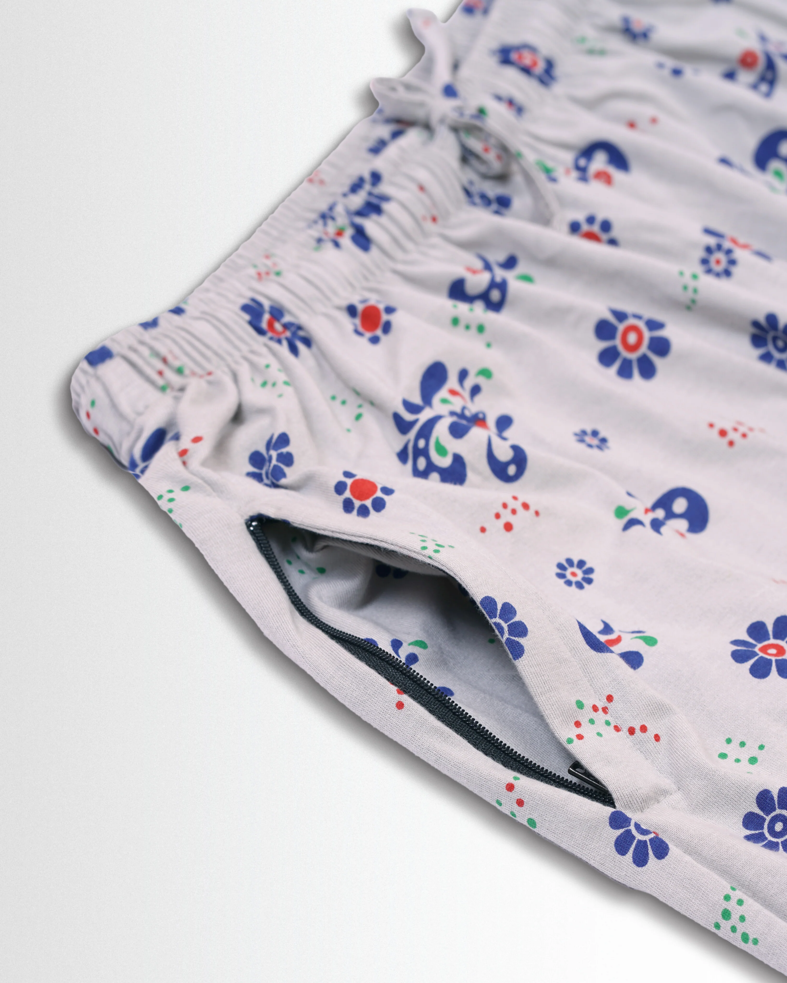 Women's Co ord set Grey Blue Flower - Image 5