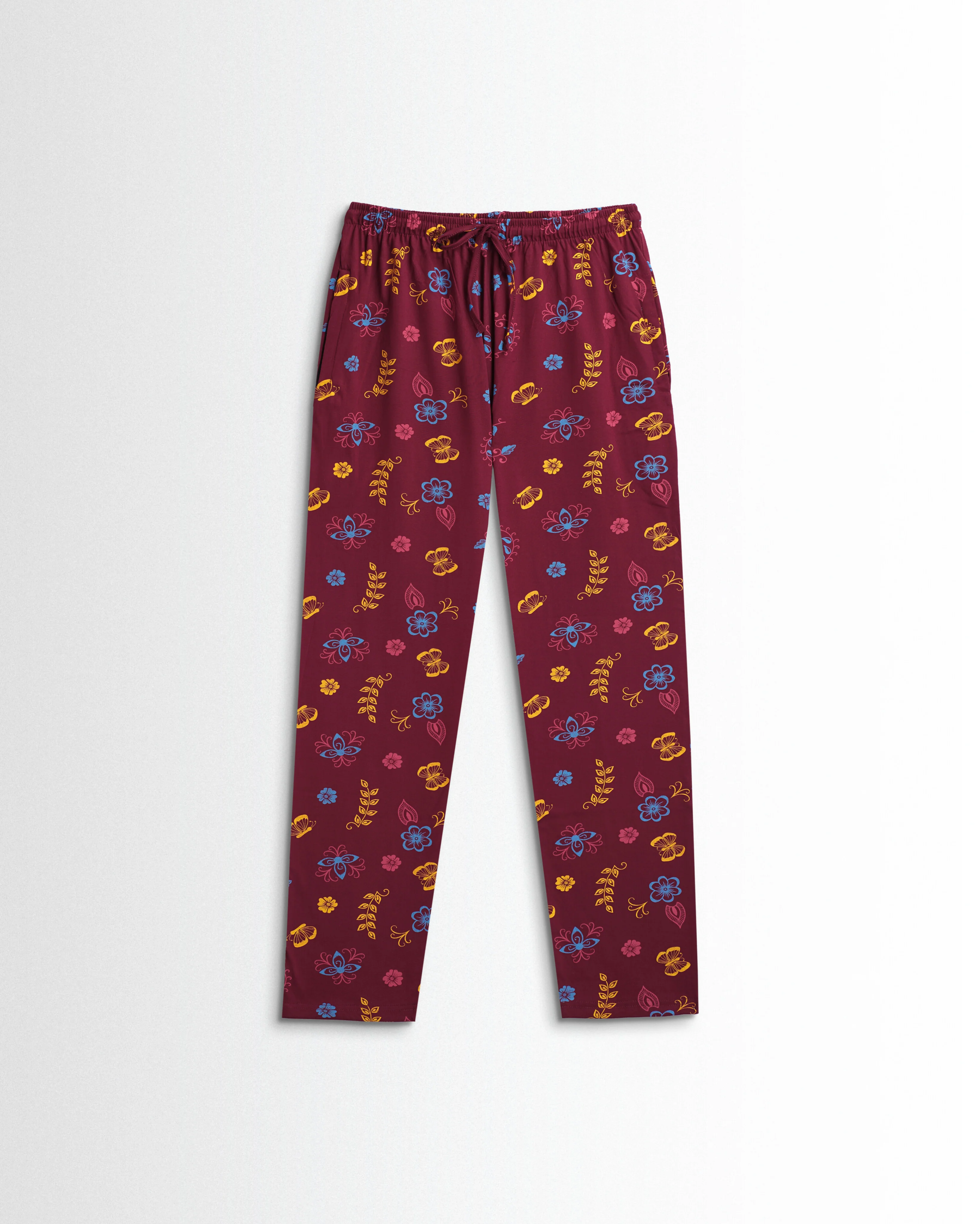 Women's Co ord set Maroon Flowers - Image 3