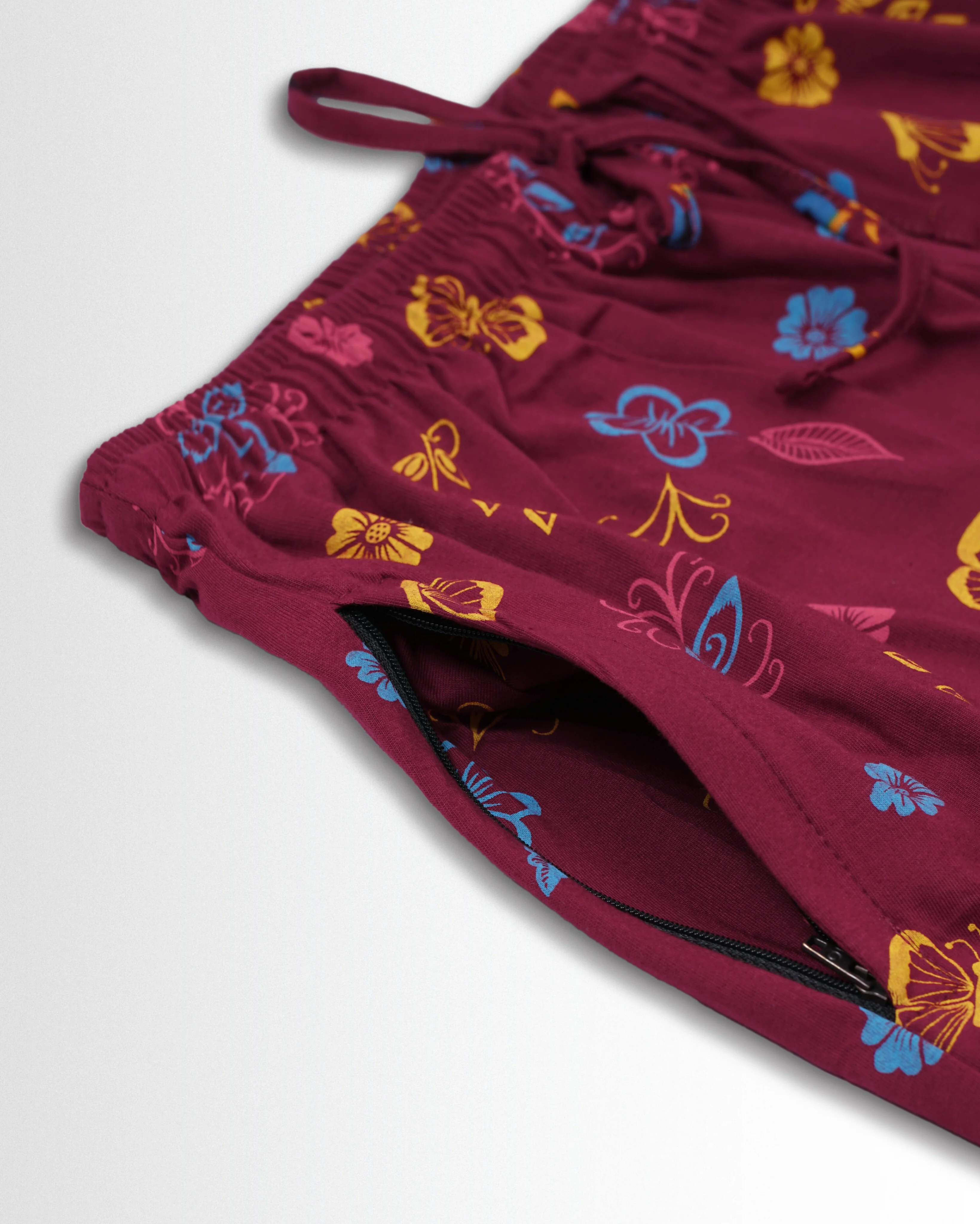 Women's Co ord set Maroon Flowers - Image 4