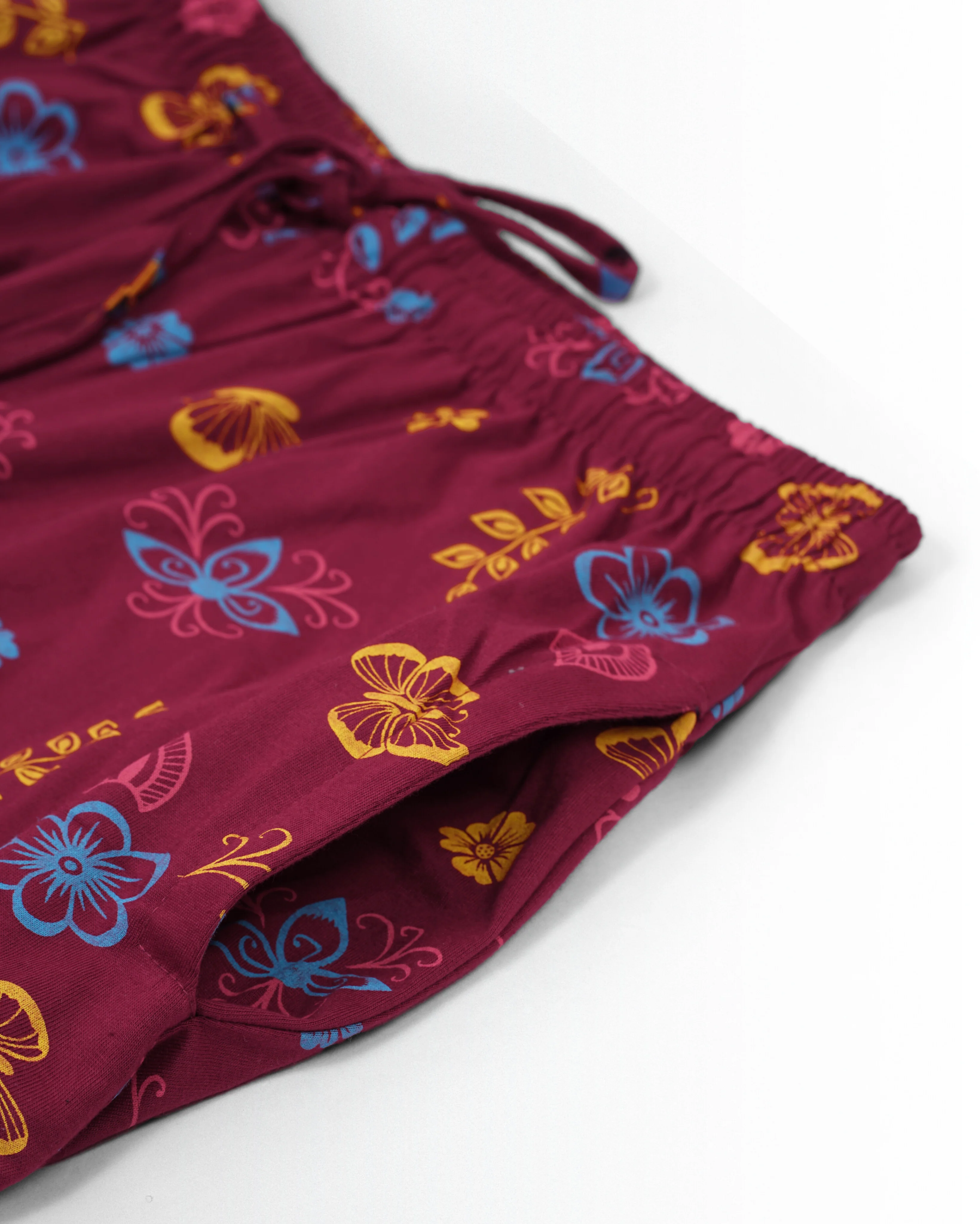 Women's Co ord set Maroon Flowers - Image 5