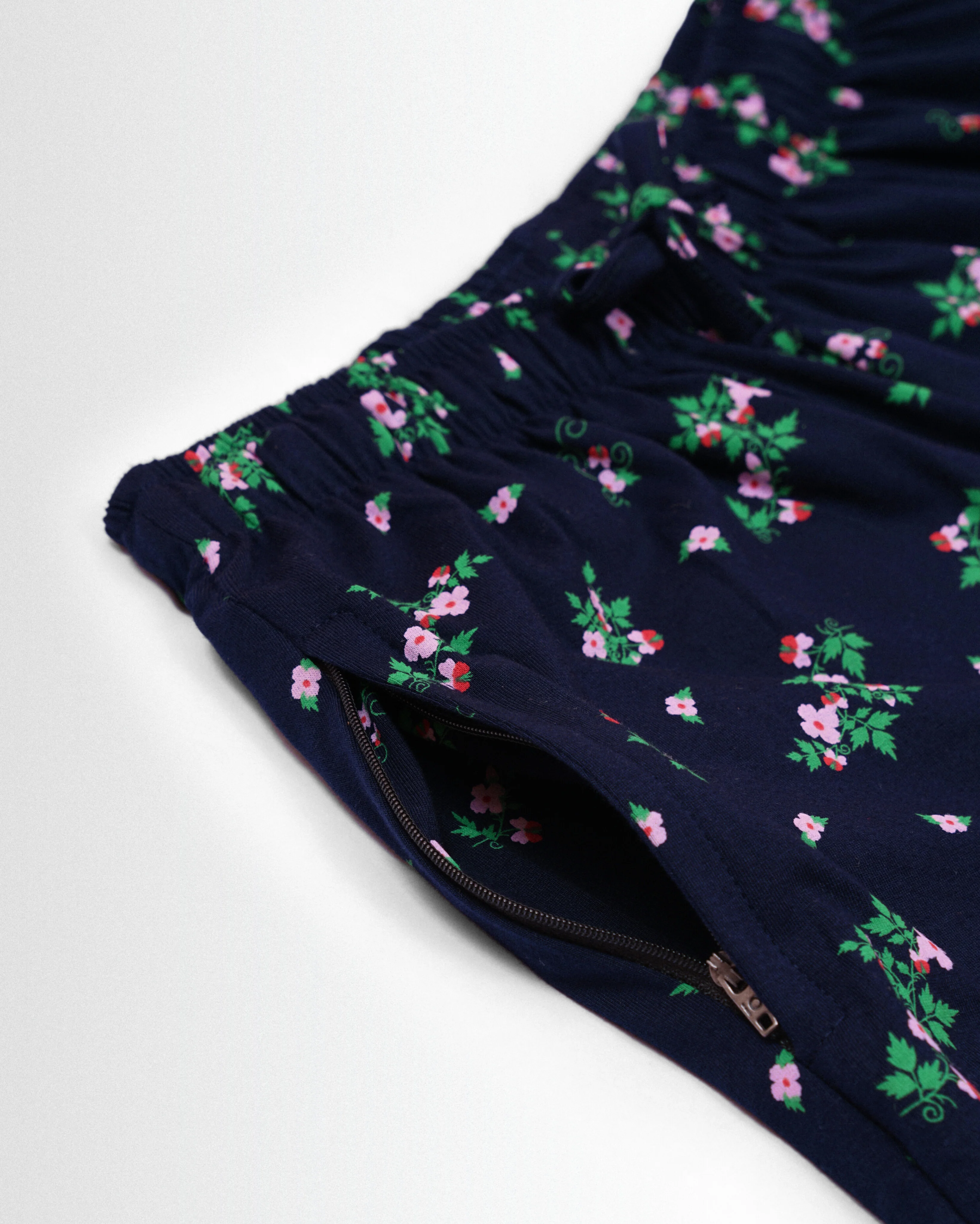 Women's Co ord set Navy Green Flower - Image 4