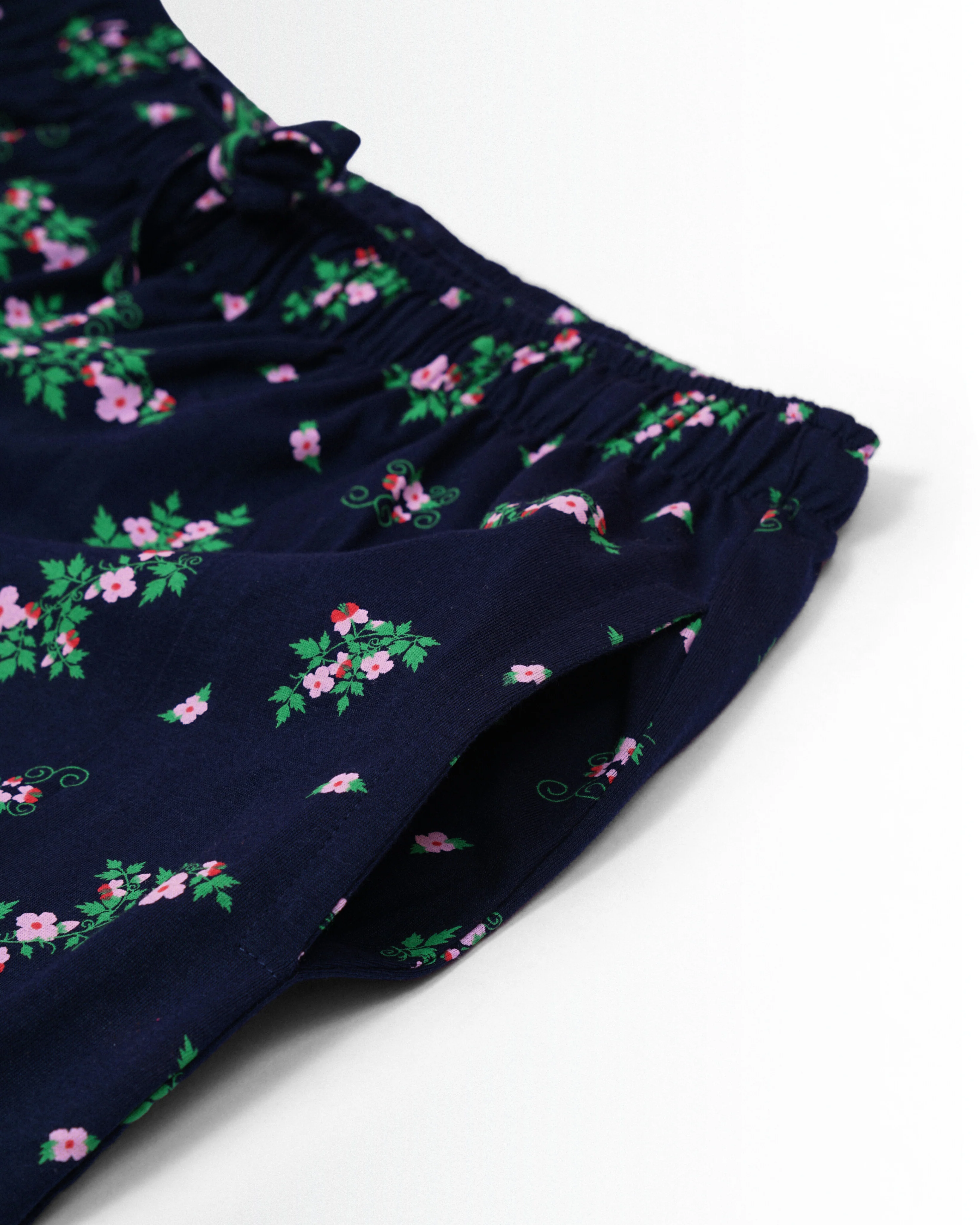 Women's Co ord set Navy Green Flower - Image 5