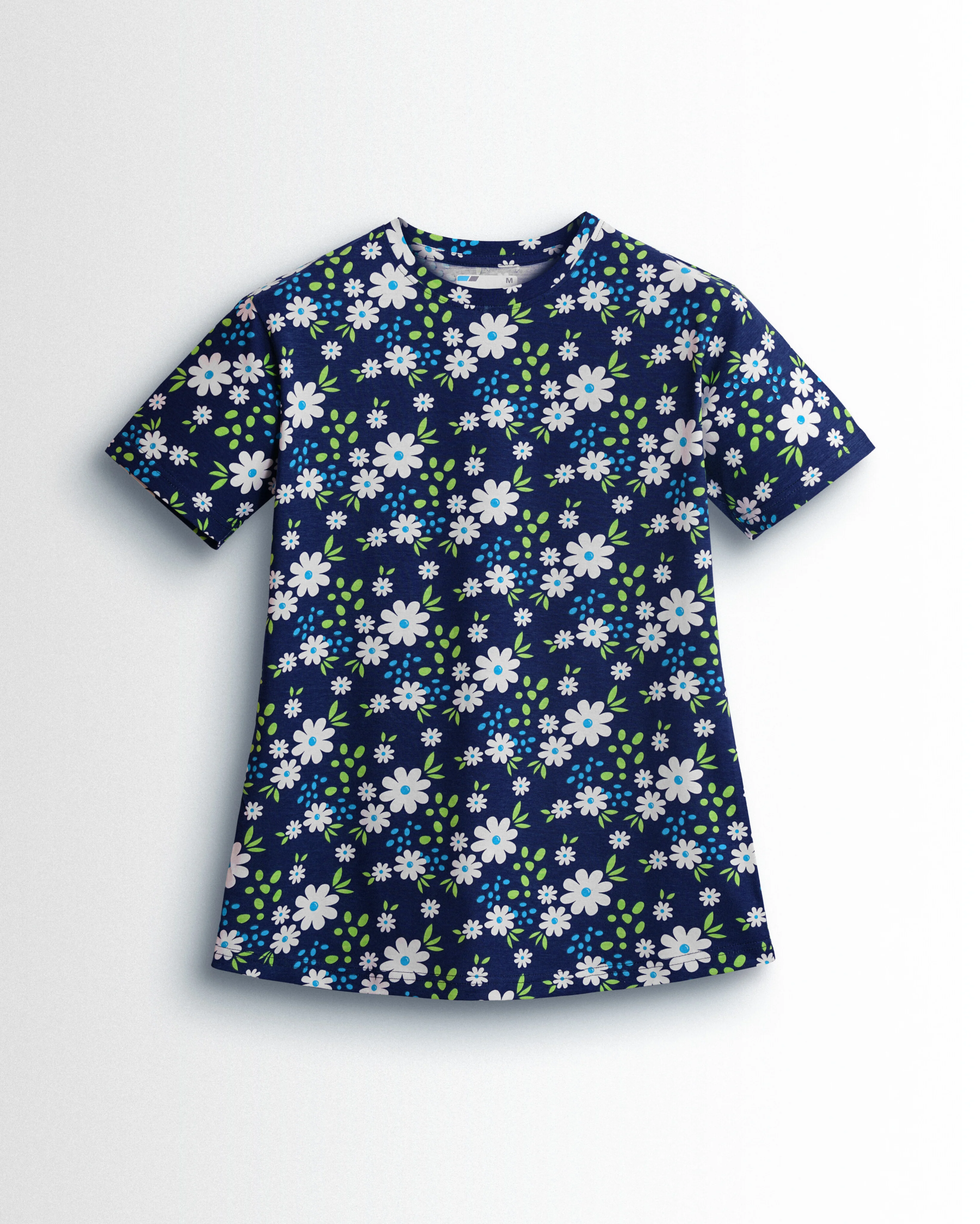Women's Co ord set Navy White Flower - Image 2