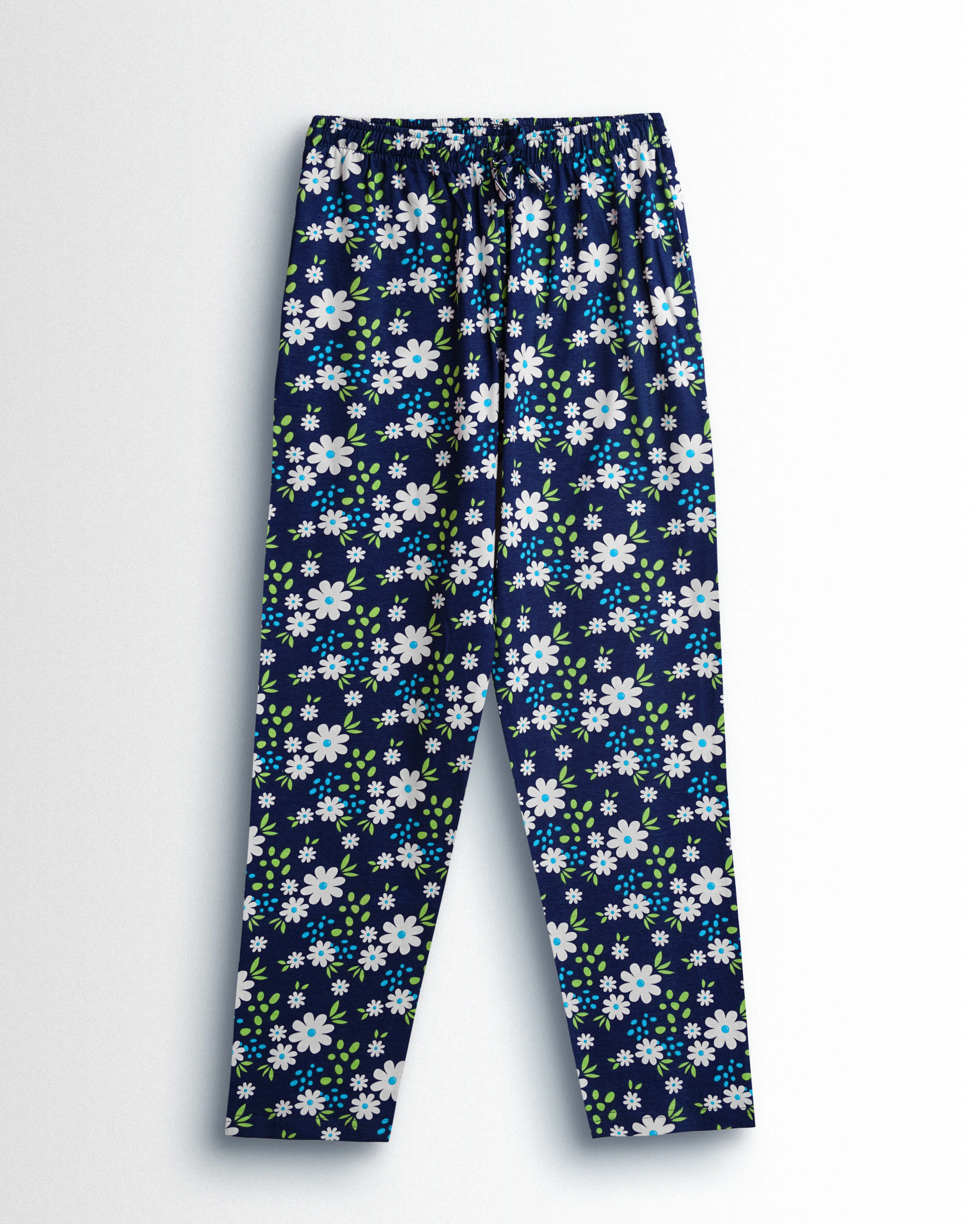 Women's Co ord set Navy White Flower - Image 3
