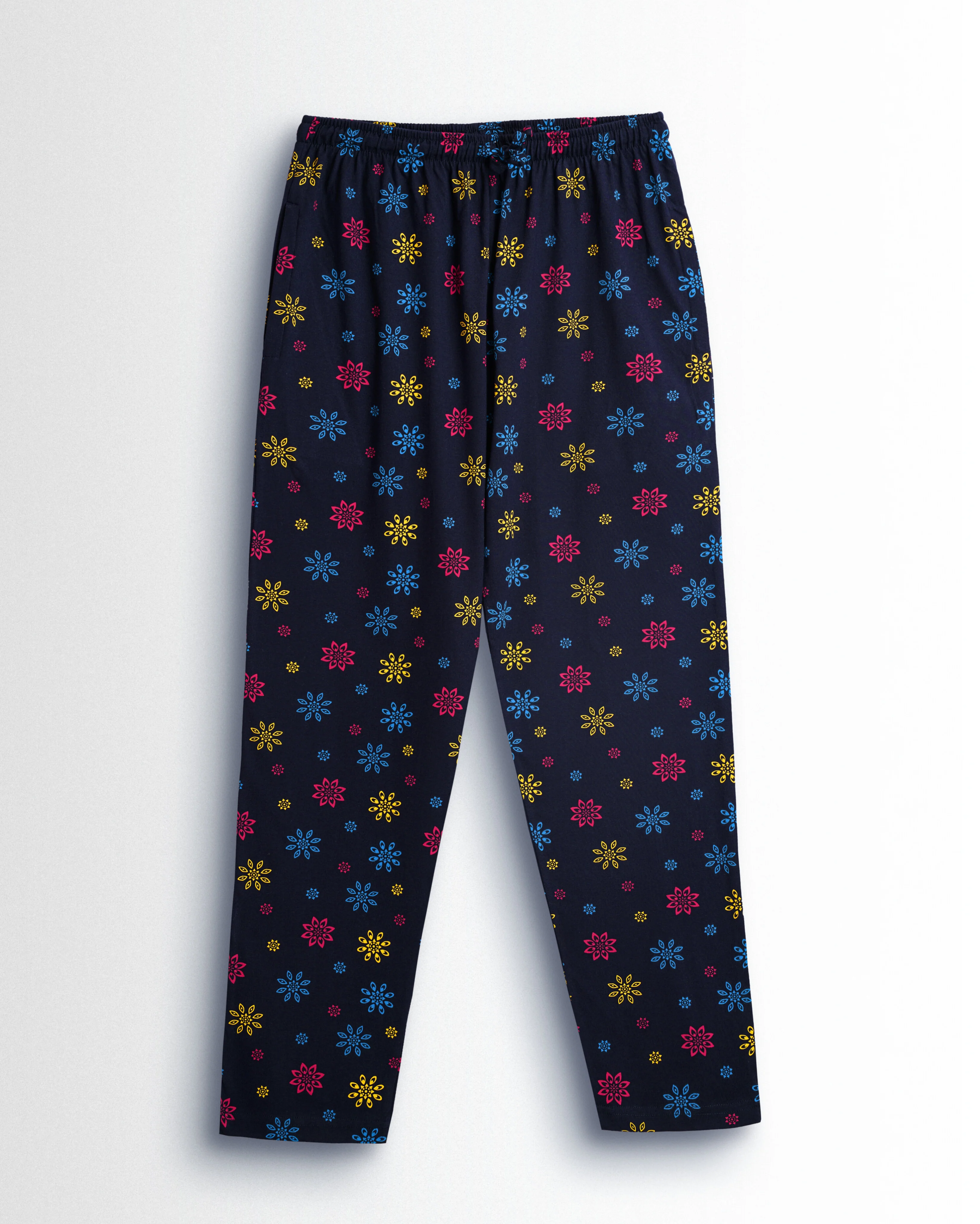 Women's Co ord set Navy Yellow Flower - Image 3