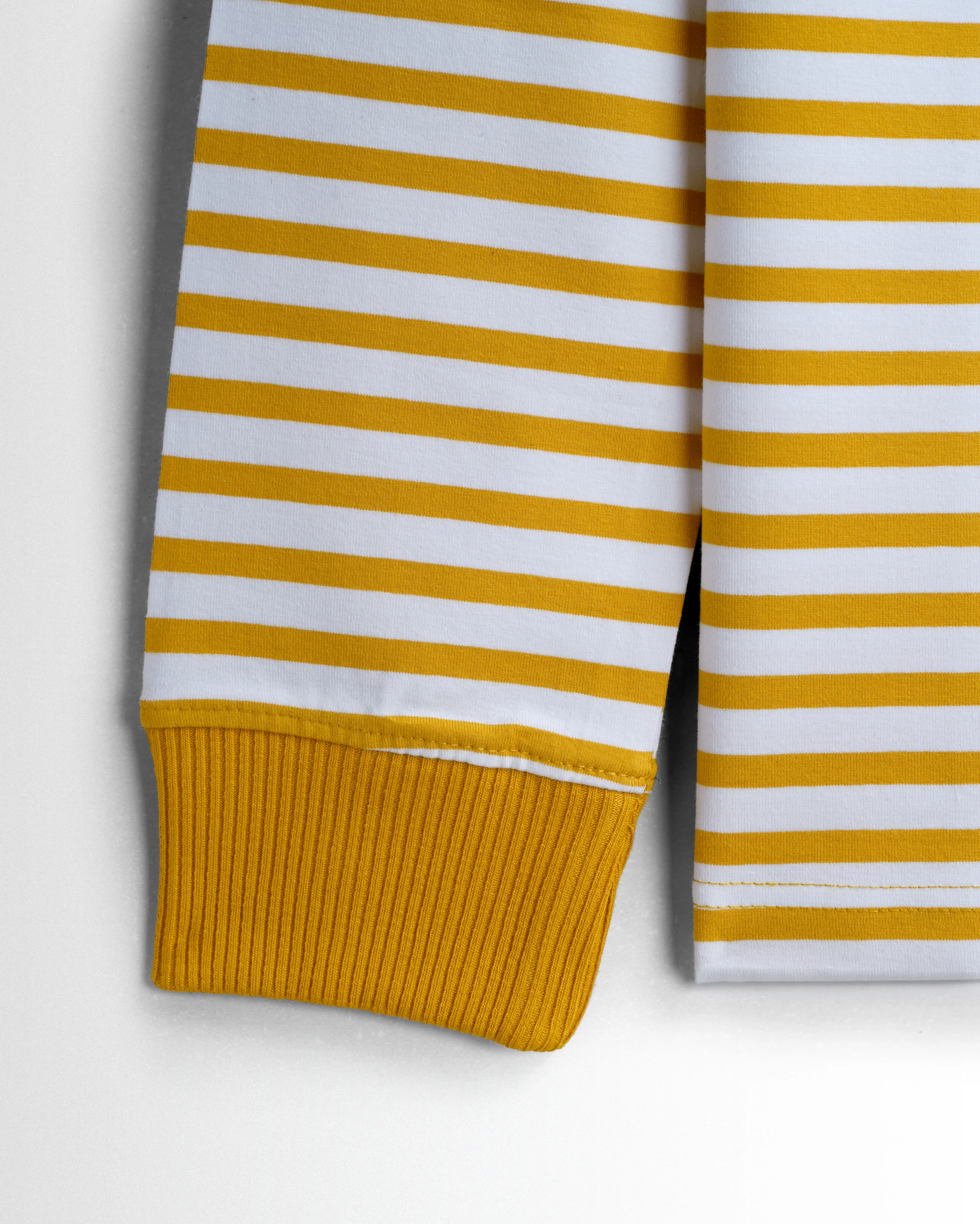 Womens Hineck Striped Sweatshirts (Yellow/White) - Image 3